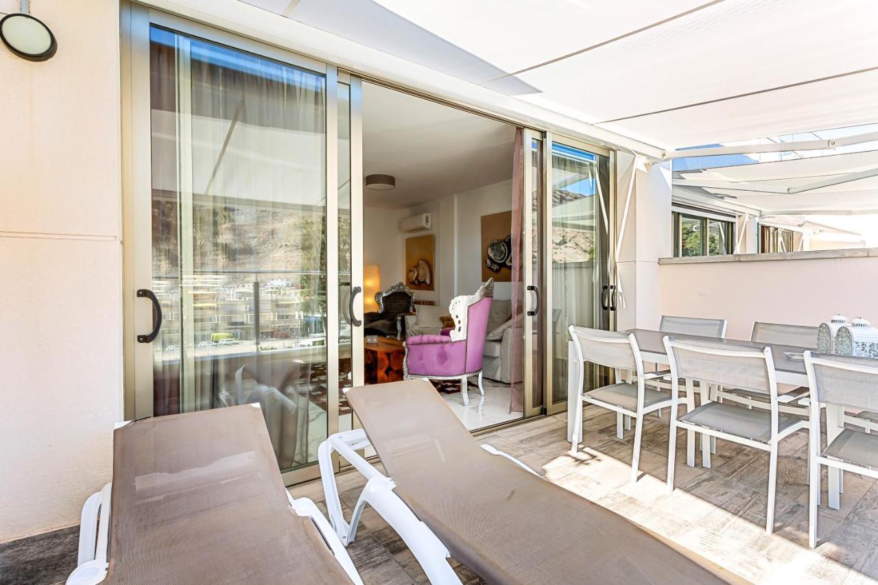 Ribera Del Puerto - Luxe Apartement With Great Terrace And Sea View Puerto De Mogan Bagian luar foto