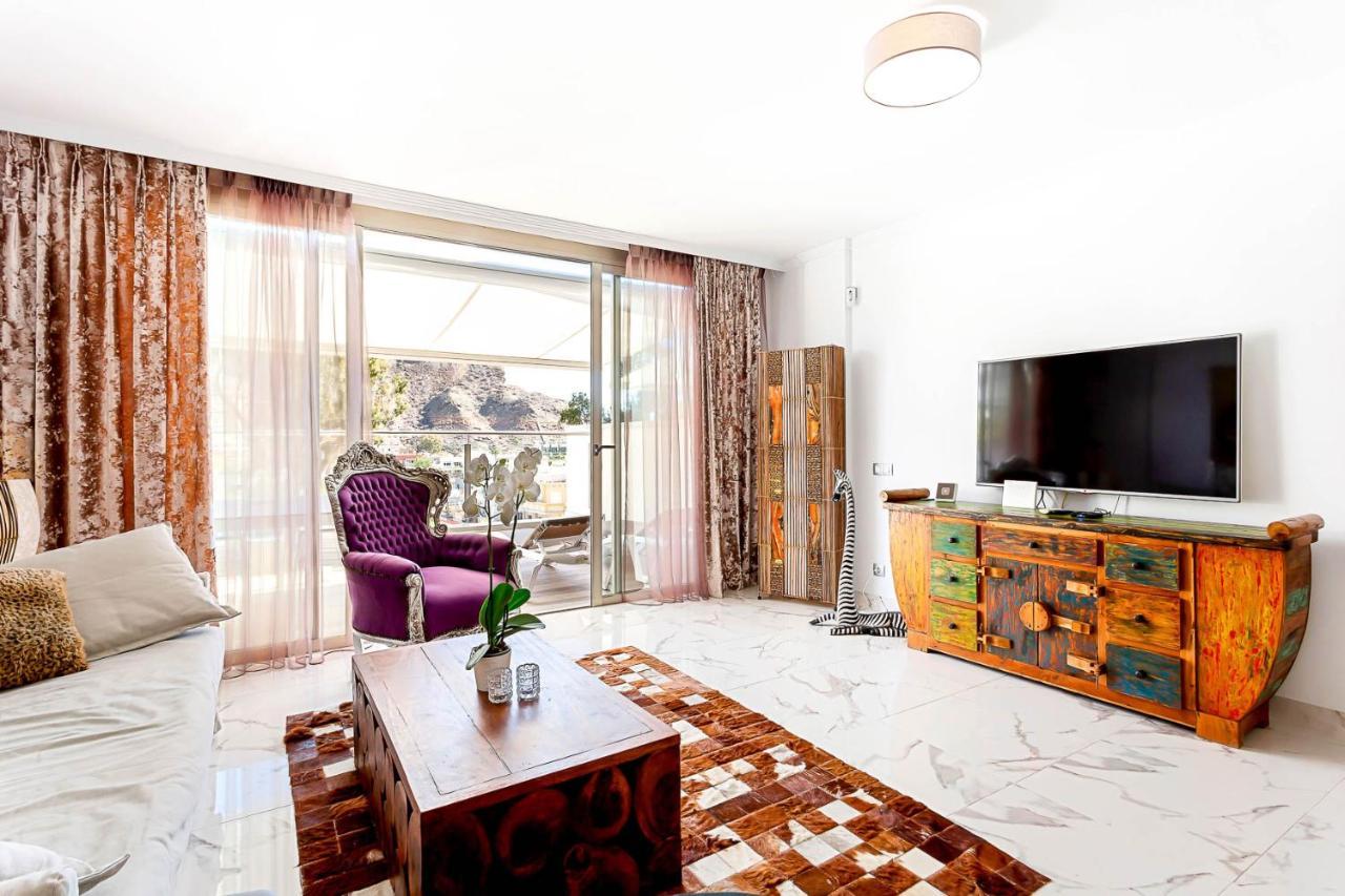 Ribera Del Puerto - Luxe Apartement With Great Terrace And Sea View Puerto De Mogan Bagian luar foto